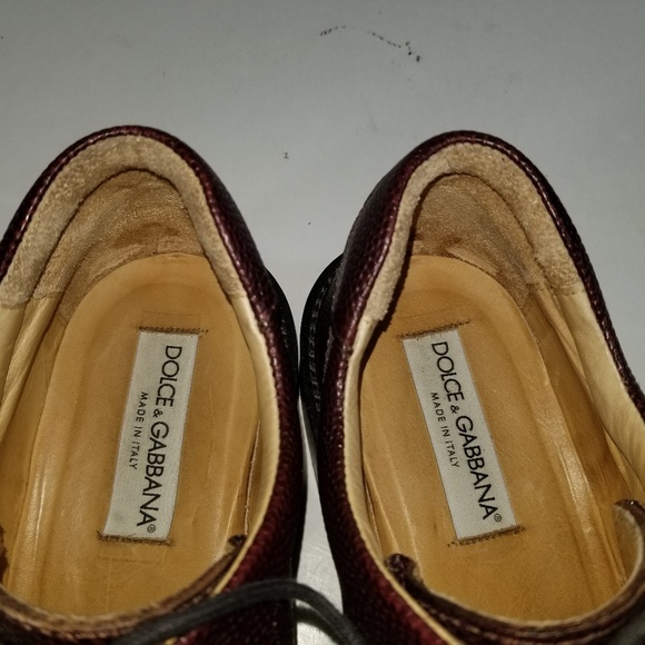Dolce & Gabbana Pebble Leather Lace Up Shoes Sz 9 Excellent Condition main image 4